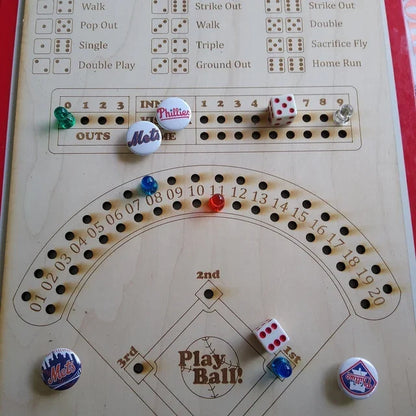 Handmade Baseball Dice Board Game