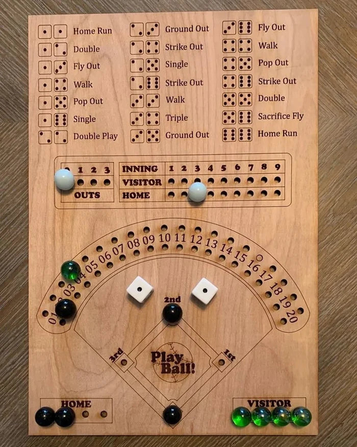 Handmade Baseball Dice Board Game