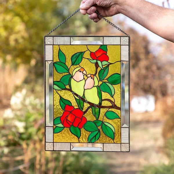 Cardinal Stained Window Panel