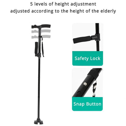 Aluminum alloy with LED light non-slip foldable walking stick