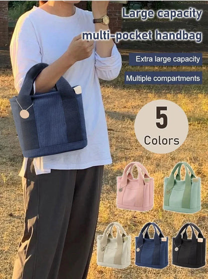 Large capacity multi-pocket handbag