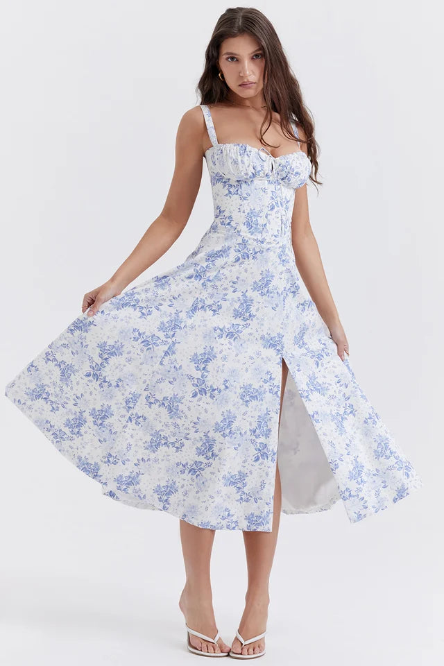 CARMEN PRINT BUSTIER SUNDRESS