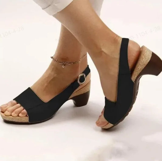 Comfortable Elegant Low Chunky Heel Shoes